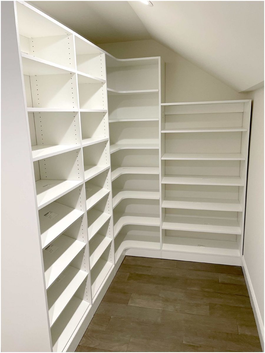 Sloped ceiling pantry storage with full shelving — Shelf, Newburgh NY